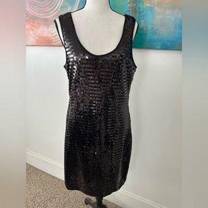 Romeo And Juliet Couture Brand New With Tags Black Stretch Mini Sequin Dress M